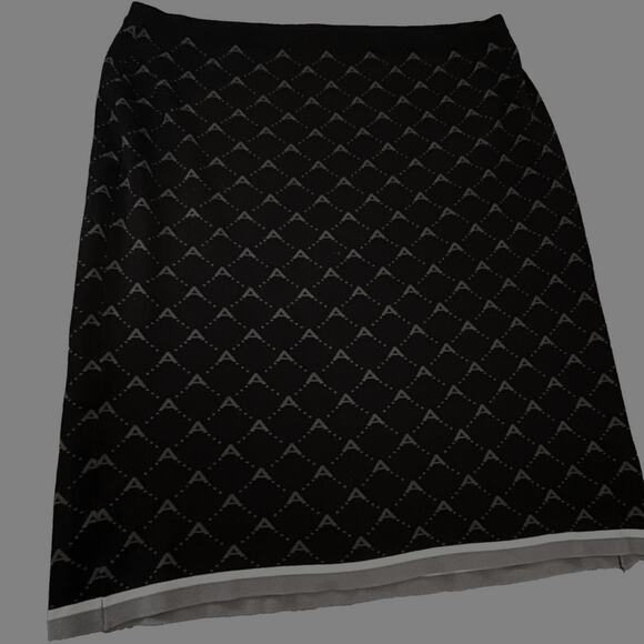 Antthony Original  NY Short/ Mini Skirt SZ 2X Black White Knit Stretch Pull-on - Picture 1 of 6